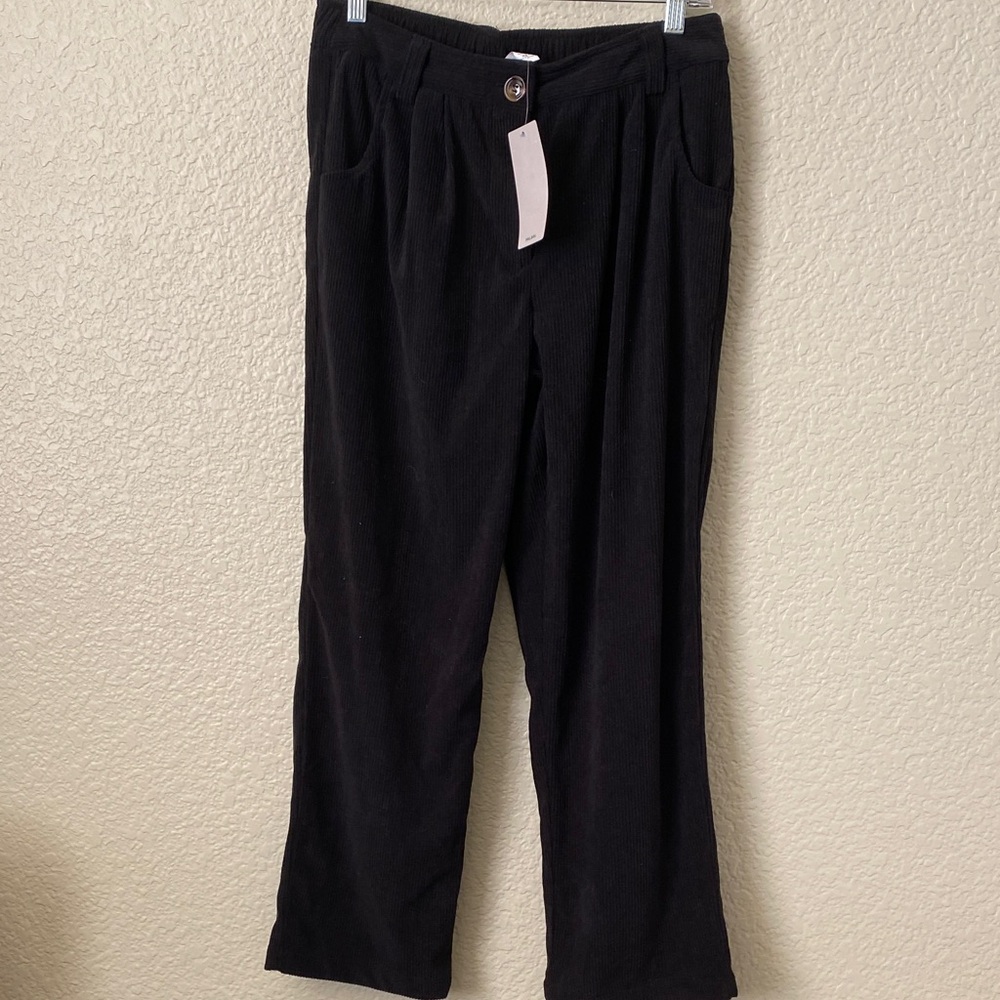 HALARA Women's Black Straight Leg corduroy Pants